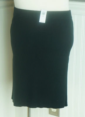 NWT Old Navy XXL Petite Black Jack Rib-Knit Pull On Stretch Pencil Skirt - Image 1 of 4