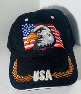 "USA American Eagle" Flag Adjustable One Size Fits All Baseball Cap Embroidered - Picture 1 of 4