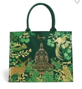 Harrods Jacquard Tote Bag Green - Picture 1 of 1