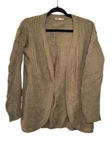 Moral Fiber Womens Open Front Cardigan Size Small Green Braided Boho Minimal - Picture 1 of 11