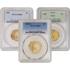 US GOLD $5 INDIAN HEAD HALF EAGLE   PCGS MS63   RANDOM DATE AND LABEL