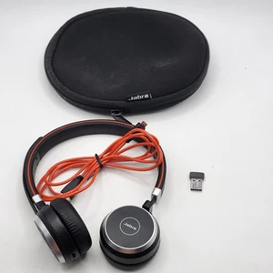 Jabra Evolve 65 + MS Stereo Wireless Bluetooth Headset HSC018W w/Dongle Tested - Afbeelding 1 van 8