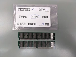 (2) Siemens 16MB FPM SIMMs, 72-pin RAM Memory Sticks (32MB Total) - Picture 1 of 3