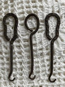 Antique Shoe Button Hooks Set Of 3 Etched 3.5” Long No Advertisement Hammered - Picture 1 of 5
