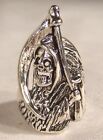 Grim Reaper Sickle Biker Ring Br60 Heavy Silver New Novelty Fashion Jewelry Men