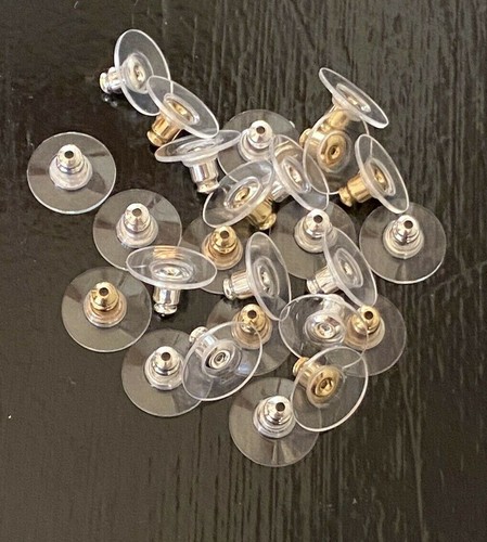 new Silver Earring Backs spare gold Plastic Disc plastic back lot Set ...