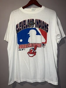 VINTAGE 1995 CLEVELAND GUARDIANS INDIANS WORLD SERIES SHIRT large - Picture 1 of 3