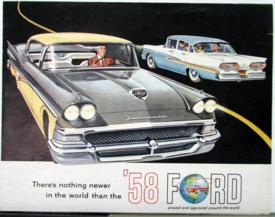 1958 Ford Fairlane Custom Wagon Skyliner Sunliner TBird CANADIAN Sales Folder - Image 1 of 4