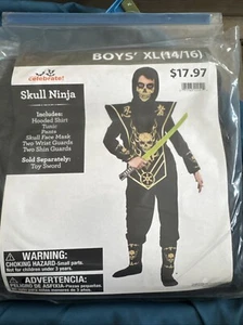 Way To Celebrate Boys’ Skull Ninja Costume. Size Xl (14/16) - Picture 1 of 4