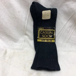 Vtg Pair Black Mens Casual 60's sz 10 12 13 Socks NIP NOS Acrylic Nylon - Picture 1 of 8