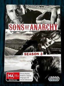 SONS OF ANARCHY – SEASON 3 – DVD- 4 DISC SET- REGION-4, LIKE NEW, FREE POST   - Picture 1 of 2
