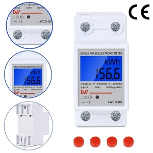 Drehstromzähler Wechselstromzähler für Hutschiene DIN 1-Phasen LCD Stromzähler - Bild 1 von 7