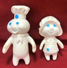 Vintage 1970s Pillsbury Dough Boy 1971 & Girl 1972 Rubber Dolls Poppin Set