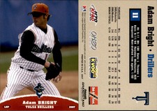Adam Bright 2007 Grandstand Tulsa Drillers #NNO Card *AutographDen*