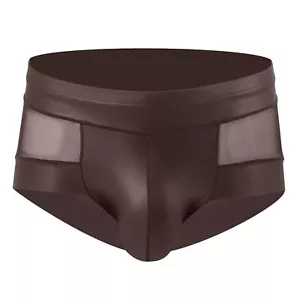 Men Sexy Shorts Underwear See-through Mesh Boxer U Convex Pouch Trunks Briefs - Picture 1 of 34