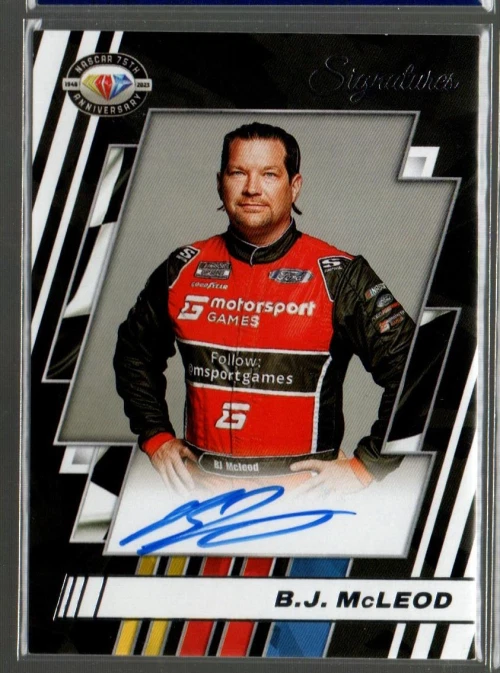 2023 Prizm NASCAR 75th Anniversary Signatures #3 B.J. McLeod Auto - Image 1 of 1