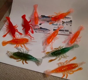 10PCS Fishing Soft prawn Lure Shrimp Fake Bait worm Silicone 3 inch multi colors - Picture 1 of 2