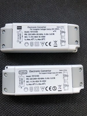 2x Elektronischer Halogen Trafo Fassung 12V-35-105W OBI Transfamotor Dimmbar - Bild 1 von 4