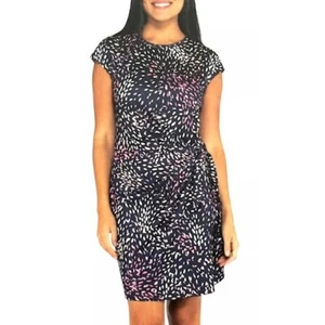 Nicole Miller Original Dress Abstract Print Tie Waist Casual Stretch Size M - Picture 1 of 12