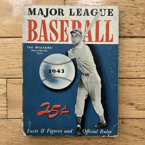 MLB 1943 FACTS FIGURES AND OFFICIAL RULES TED WILLIAMS WHITMAN PUBLISHING - Picture 1 of 3