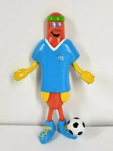 Nathan's Famous Hot Dog con pelota de fútbol restaurante flexible juguete de 5" de colección 1994 - Imagen 1 de 6