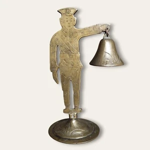 Campana de latón vintage con detalles grabados antiguos asiáticos RARA - Imagen 1 de 8