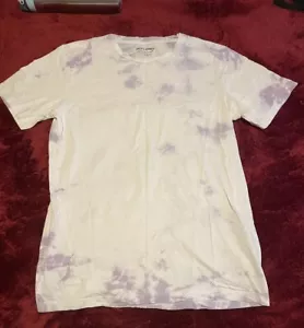 Mens Small Jack & Jones Tie Dye Cotton Tee in Lavender & White - Picture 1 of 4