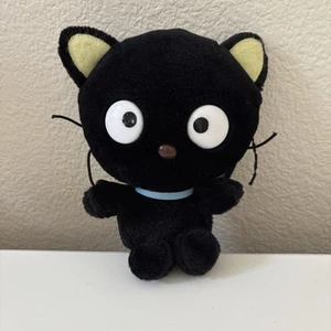 Muñeco de peluche vintage SANRIO Chococat juguete de peluche raro gato negro 7 pulgadas - Imagen 1 de 6