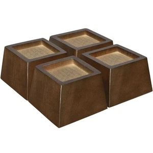 Sopicoz Wooden Furniture Risers Tapered Bed Risers Brown 4pcs 2 inch Pyramid - Picture 1 of 8