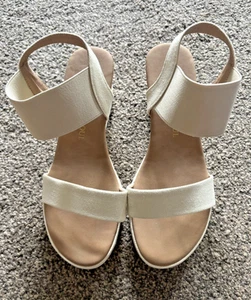 Brave Soul Cher Keilsandalette, ecru, Größe UK 4 - Bild 1 von 6