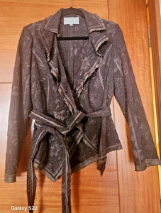 Neue Earl Rutenberg Collection braune Woll-Wickeljacke, Reihenenden, Gr. S - Bild 1 von 20