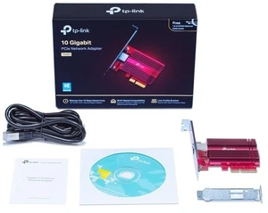TP-Link 10Gbps PCIe Network Card Adapter with CAT6A Ethernet Cable Model: TX401 - Picture 1 of 1