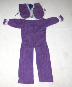 Doll’s Jumpsuit & Matching Vest Purple with White Lace Trim. Length 20 inches. - Picture 1 of 5