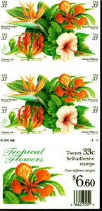 #3310-3313 postfrisch 33c tropische Blumen Broschüre 20er-Bereich kostenloser Versand - Bild 1 von 2