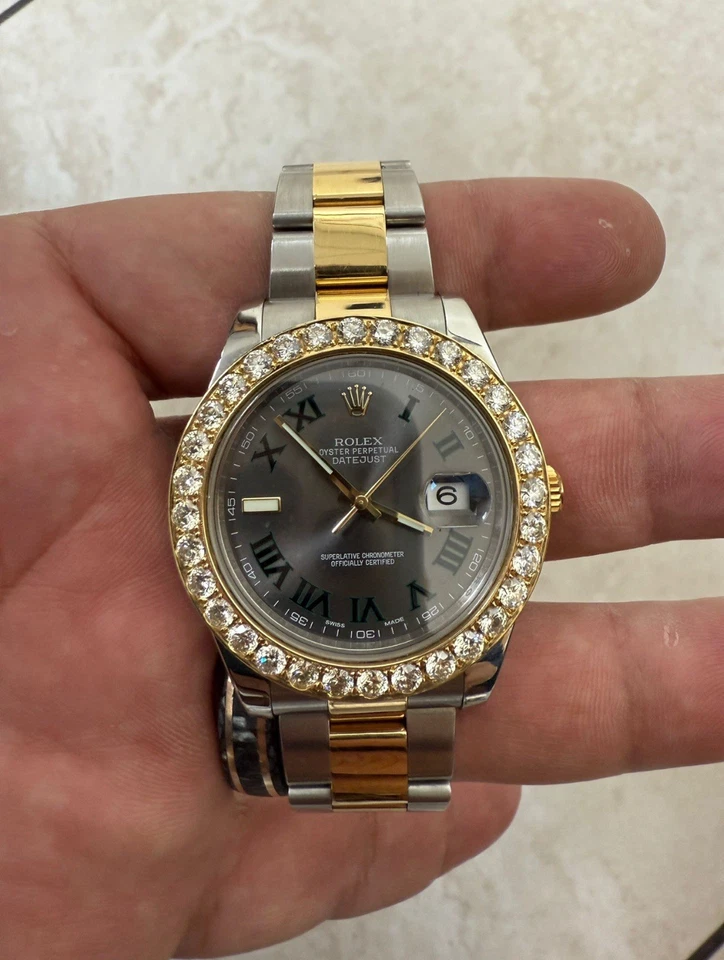 劳力士 116333 DateJust II,18K2T,41 毫米,温布尔登 AM 钻石边框双色裸色 — 第 1/4 张图片
