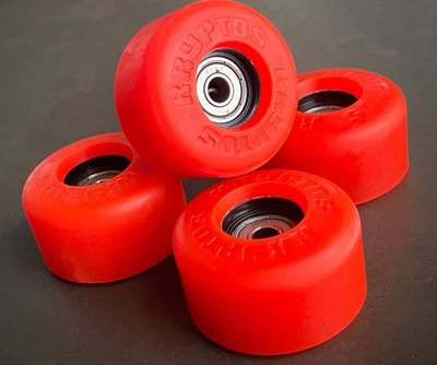 Винтажный набор из 4 колес для скейтборда RED KRYPTOS 57 мм Skate Kryptonics, подшипники NMB - Изображение 1 из 4