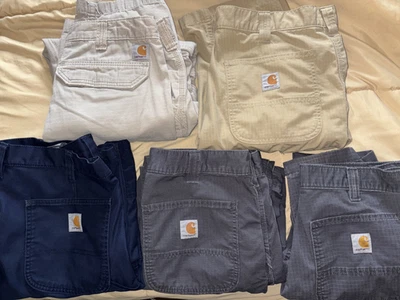 Lot of 34x30 - (4) Carhartt Force Fit Ripstop Pants, (1) Carhartt Utility Pants - Image 1 of 4