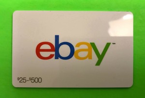 ebay Gift Card, white background, COLLECTIBLE, no value, $0