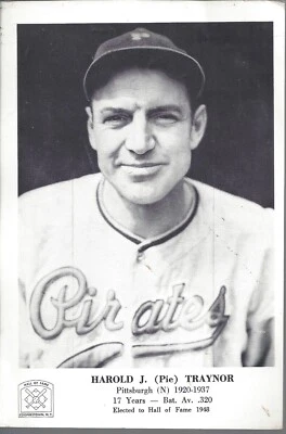 Pie Traynor 5x7 Photo Pirates HOF - Image 1 of 2