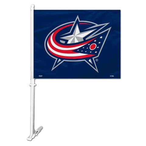 Columbus Blue Jackets Car Flag with Pole [NEW] NHL Auto Truck Tailgate 11x15 Cover