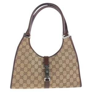 GUCCI Jackie 002 1067 Bolso de Hombro Bolso de Mano Beige Marrón GG Lona/Cuero GG - Imagen 1 de 10