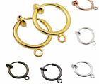 2 Pieces Clip On Hoops,Earrings Finding Connectors,½"or 13mm,⅝" or 15mm 