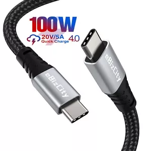 USB C to USB C Cable 3.1 Gen2 Type C Fast Charge Cord 10Gbps Data Transfer 6.6ft - Picture 1 of 10