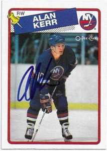 ALAN KERR Autographed Signed 1988-89 OPC card #63 New York Islanders COA