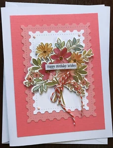Handmade Greeting Card - Happy Birthday Wishes, Birthday Card, Flowers - Picture 1 of 2
