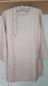 NEW. Beautiful 100% silk kaftan tunic - size S 8/10 - Picture 1 of 11