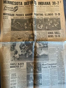 Minnesota Gophers 10/31/1948 Minneapolis newspaper vs Indiana Hoosiers - Picture 1 of 3
