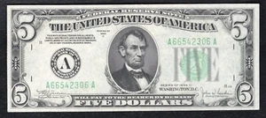 FR. 1959-A 1934-C $5 FRN FEDERAL RESERVE NOTE BOSTON, MA GEM UNCIRCULATED - Picture 1 of 2