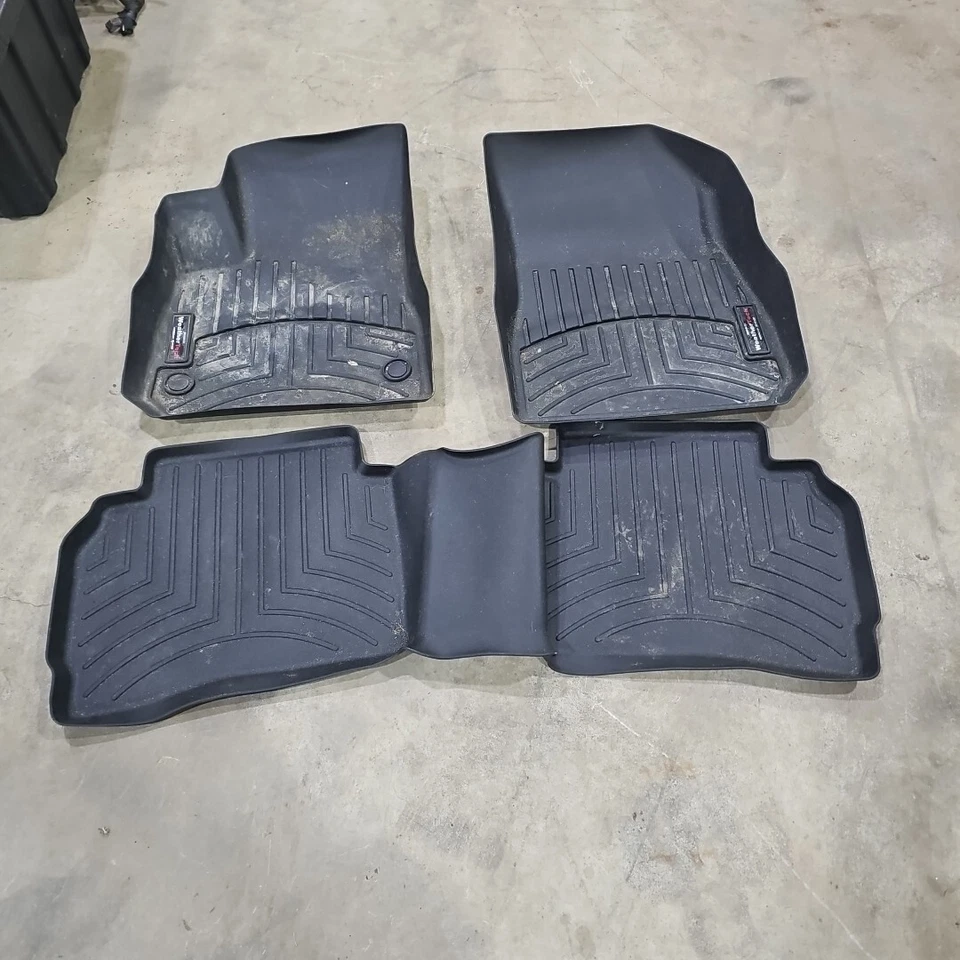 2014 2015 2016 Chevrolet Malibu Floor Matts WeatherTech 3pcs Set Black Rubber - Image 1 of 4