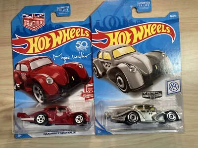 Hot Wheels Volkswagen VW Kafer Racers x 2 Edición Roja y ZAMAC Nuevo y Raro Foto 1 de 4